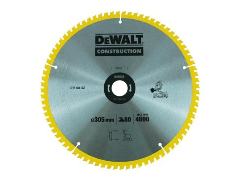 DEWALT PIŁA TARCZ.305x30mmx80z DEWALT DEWALT PIŁA TARCZ.305x30mmx80z DEWALT