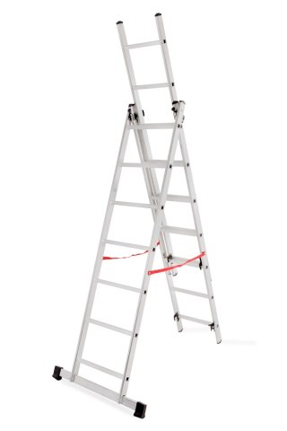 AWTOOLS DRABINA ALUMINIOWA BASIC 3x7 STOPNI 150KG AWTOOLS
