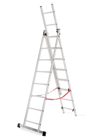 AWTOOLS DRABINA ALUMINIOWA BASIC 3x8 STOPNI 150KG AWTOOLS