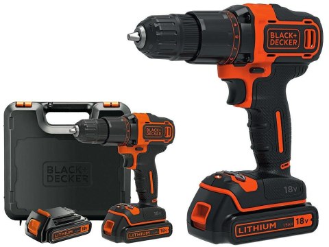 BLACK+DECKER WKRĘTARKA 18V BDCDD186KB 40Nm 2x1,5Ah WALIZKA BLACK+DECKER BLACK+DECKER WKRĘTARKA 18V BDCDD186KB 40Nm 2x1,5Ah WALIZKA BLACK+DECKER