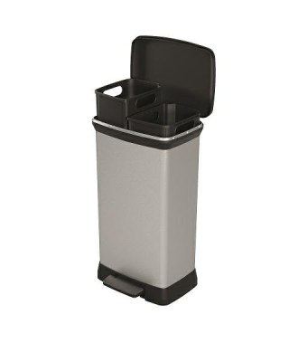 CURVER KOSZ NA ŚMIECI Z PEDAŁEM 23L+23L /IML METALIZOWANY CURVER/KETER