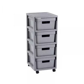 CURVER REGAŁ INFINITY NA KÓŁKACH 4x11L JASNO SZARY CURVER/KETER