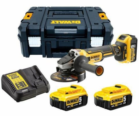 DEWALT SZLIFIERKA KĄT. 18V DCG405P3 125mm 3x5,0Ah BL WŁ. SUWAKOWY DEWALT DEWALT SZLIFIERKA KĄT. 18V DCG405P3 125mm 3x5,0Ah BL WŁ. SUWAKOWY DEWALT