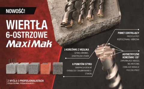 MAKITA WIERTŁO SDS MAX 18x 400x 540mm MAXI MAK 6-OSTRZOWE MAKITA