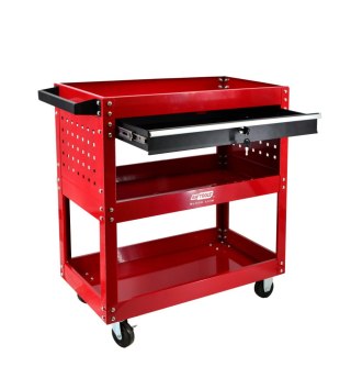 AWTOOLS WÓZEK WARSZTATOWY METALOWY 3 POZIOMY Z SZUFLADĄ AWTOOLS
