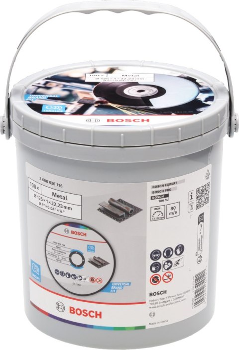 BOSCH TARCZA MET.125mm x 1,0mm x 22mm STANDARD FOR METAL /100szt. WIADERKO BOSCH BOSCH TARCZA MET.125mm x 1,0mm x 22mm STANDARD FOR METAL /100szt. WIADERKO BOSCH