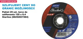 NORTON TARCZA DO SZLIFOWANIA STARLINE 125mm x 6,4mm A24Q-BF27 DO METALU /25szt. NORTON
