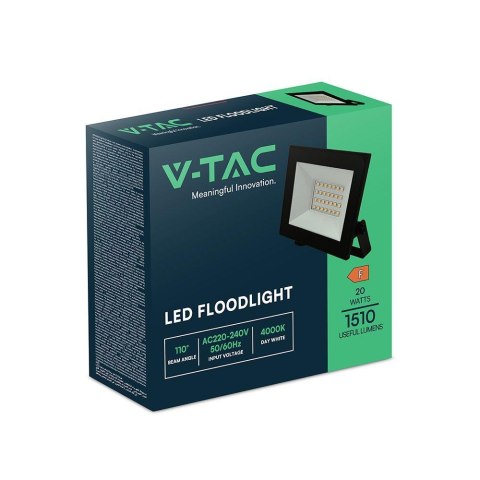 Projektor LED V-TAC 20W LED SMD 6500K Czarny VT-44022 6500K 1510lm