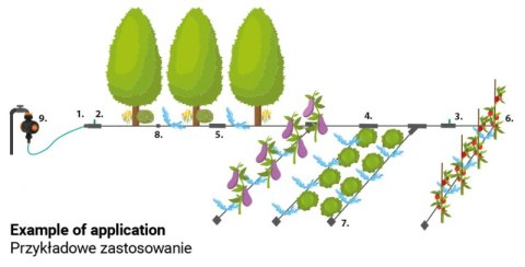 WĄŻ KROPLUJĄCY WATER FLOW DRIP ZESTAW 100m Z ZEGAREM PRZEPŁYWU WODY BRADAS