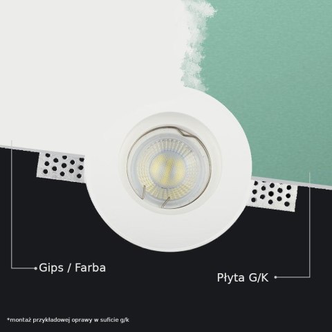 Oczko V-TAC GIPS GU10 Wpuszczane Okrągłe Białe fi.103 V-TAC VT-859RD