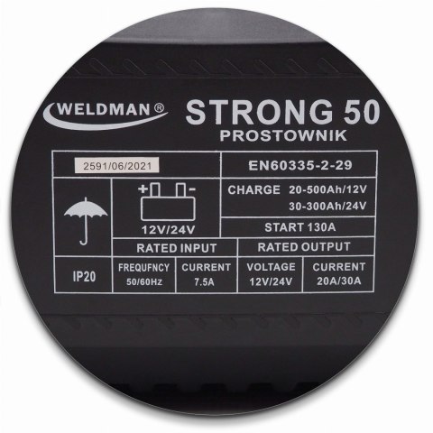 PROSTOWNIK WELDMAN STRONG 50 Z ROZRUCHEM 12V/24V WELDMAN