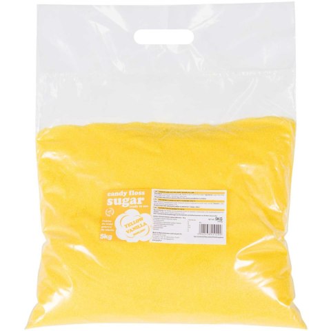Kolorowy cukier do waty cukrowej żółty o smaku waniliowym 5kg Kolorowy cukier do waty cukrowej żółty o smaku waniliowym 5kg
