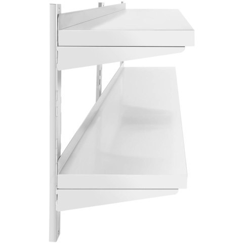 Półka ścienna wisząca gastronomiczna podwójna z regulacją STAL 150 x 40 cm Półka ścienna wisząca gastronomiczna podwójna z regulacją STAL 150 x 40 cm