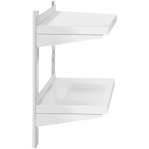 Półka ścienna wisząca gastronomiczna podwójna z regulacją STAL 60 x 30 cm Półka ścienna wisząca gastronomiczna podwójna z regulacją STAL 60 x 30 cm