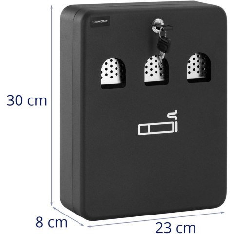 Popielniczka ścienna z wyjmowanym pojemnikiem zamykana na klucz 30 x 23 x 8 cm Popielniczka ścienna z wyjmowanym pojemnikiem zamykana na klucz 30 x 23 x 8 cm