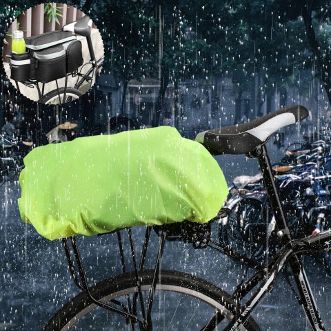 Uniwersalny pokrowiec przeciwdeszczowy z gumką na torbę rowerową plecak zielony Uniwersalny pokrowiec przeciwdeszczowy z gumką na torbę rowerową plecak zielony