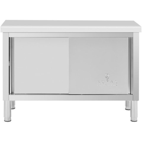 Stół gastronomiczny z szafką z drzwiami suwanymi STAL 120 x 50 cm do 330 kg Stół gastronomiczny z szafką z drzwiami suwanymi STAL 120 x 50 cm do 330 kg