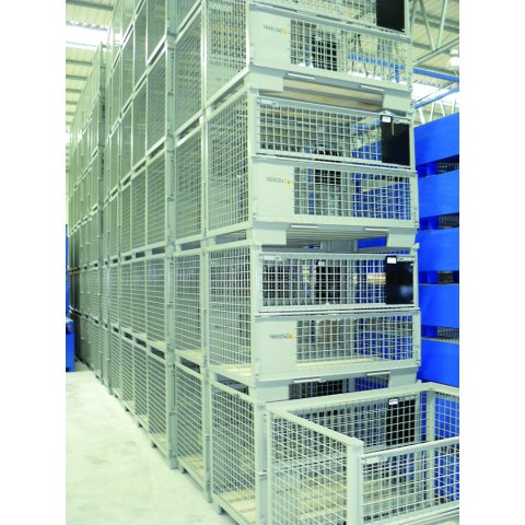 Skrzyniopaleta metalowa siatkowa EPAL ze ścianką składaną Skrzyniopaleta metalowa siatkowa EPAL ze ścianką składaną