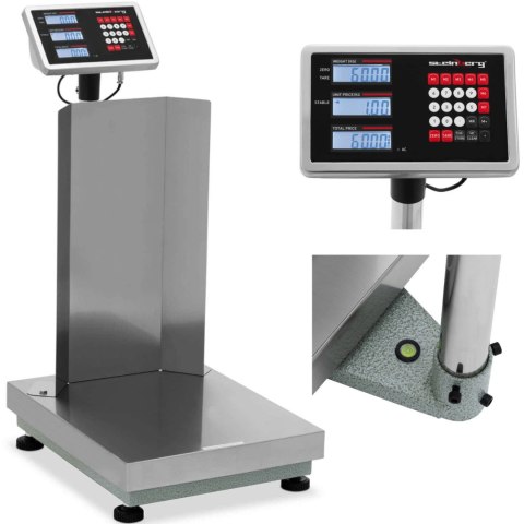 Waga platformowa magazynowa z oparciem 40 x 50 cm LCD 60 kg / 0.005 kg Waga platformowa magazynowa z oparciem 40 x 50 cm LCD 60 kg / 0.005 kg