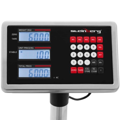 Waga platformowa magazynowa z oparciem 40 x 50 cm LCD 60 kg / 0.005 kg Waga platformowa magazynowa z oparciem 40 x 50 cm LCD 60 kg / 0.005 kg