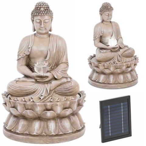 Fontanna kaskada ogrodowa solarna z oświetleniem LED budda 2 W Fontanna kaskada ogrodowa solarna z oświetleniem LED budda 2 W