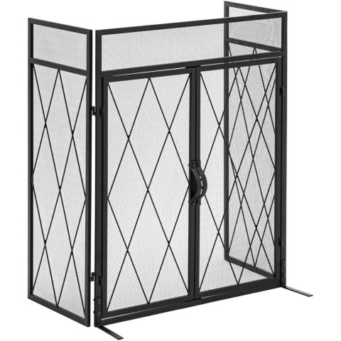 Parawan osłona kominkowa zdobiona z drzwiczkami 3 cz. 127 x 80 cm Parawan osłona kominkowa zdobiona z drzwiczkami 3 cz. 127 x 80 cm