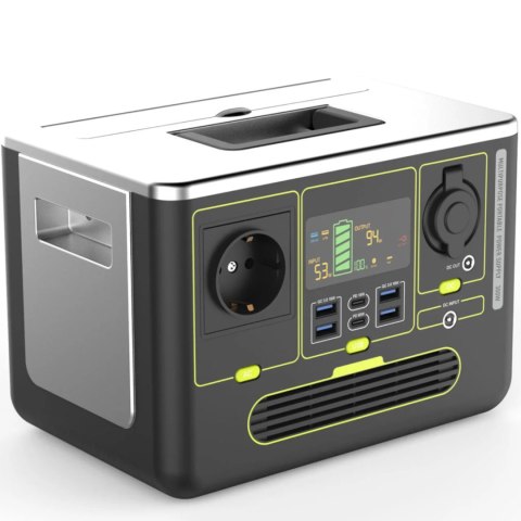 Przenośna stacja zasilania ładująca powerbank 4xUSB 2xUSB-C 1xDC 1xAC 40 Ah LED Przenośna stacja zasilania ładująca powerbank 4xUSB 2xUSB-C 1xDC 1xAC 40 Ah LED