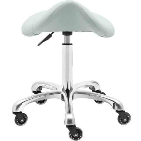 Taboret stołek hoker kosmetyczny siodłowy na kółkach York do 150 kg pistacjowy Taboret stołek hoker kosmetyczny siodłowy na kółkach York do 150 kg pistacjowy