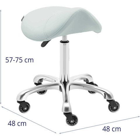 Taboret stołek hoker kosmetyczny siodłowy na kółkach York do 150 kg pistacjowy Taboret stołek hoker kosmetyczny siodłowy na kółkach York do 150 kg pistacjowy