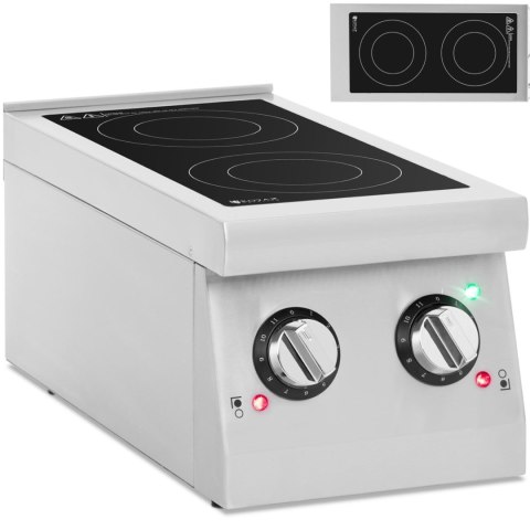 Kuchnia indukcyjna 2 palnikowa nastawna śr. 12-26 cm 3000 W Kuchnia indukcyjna 2 palnikowa nastawna śr. 12-26 cm 3000 W