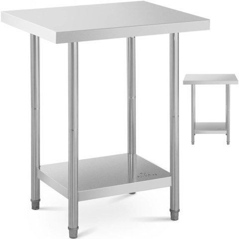 Stół stolik blat roboczy stalowy nierdzewny z półką 76x61cm Stół stolik blat roboczy stalowy nierdzewny z półką 76x61cm