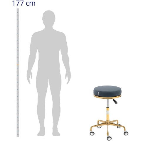 Taboret stołek kosmetyczny obrotowy na kółkach Physa CASORIA - granatowo złoty Taboret stołek kosmetyczny obrotowy na kółkach Physa CASORIA - granatowo złoty