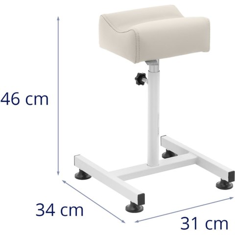 Podnóżek kosmetyczny do pedicure 24x22cm wys. 47-67cm - kremowy Podnóżek kosmetyczny do pedicure 24x22cm wys. 47-67cm - kremowy
