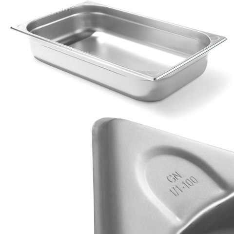Pojemnik GN 1/1 stalowy Kitchen Line wys. 100 mm - Hendi 806135 Pojemnik GN 1/1 stalowy Kitchen Line wys. 100 mm - Hendi 806135