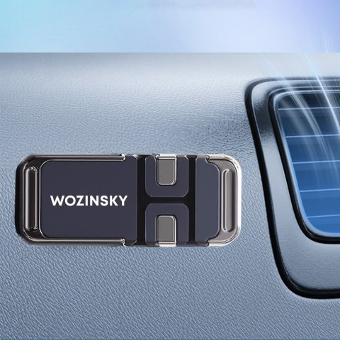 Uchwyt na telefon samoprzylepny magnetyczny z organizerem do kabli czarny