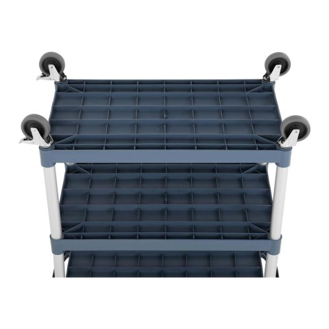 Wózek kelnerski serwisowy 3 półki plastikowe 84 x 49cm do 150kg Wózek kelnerski serwisowy 3 półki plastikowe 84 x 49cm do 150kg