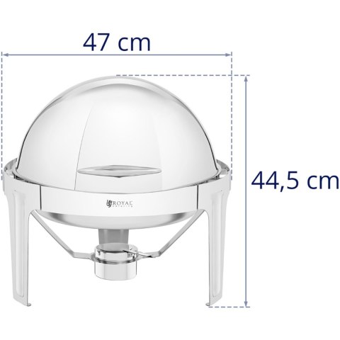 Podgrzewacz do potraw stołowy okrągły na pastę z pokrywą rolltop 6 l Podgrzewacz do potraw stołowy okrągły na pastę z pokrywą rolltop 6 l