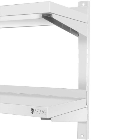 Półka ścienna wisząca gastronomiczna podwójna z regulacją STAL 180 x 40 cm Półka ścienna wisząca gastronomiczna podwójna z regulacją STAL 180 x 40 cm