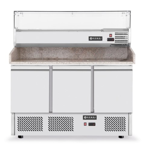 Stół chłodniczy do pizzy z nadstawą chłodniczą blat granitowy szer 140cm - Hendi 232033 Stół chłodniczy do pizzy z nadstawą chłodniczą blat granitowy szer 140cm - Hendi 232033