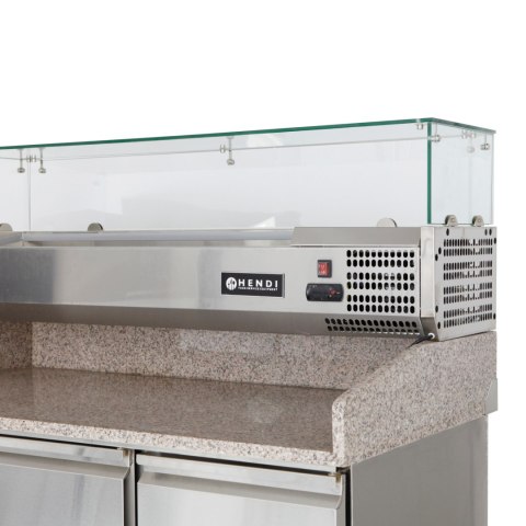 Stół chłodniczy do pizzy z nadstawą chłodniczą blat granitowy szer 140cm - Hendi 232033 Stół chłodniczy do pizzy z nadstawą chłodniczą blat granitowy szer 140cm - Hendi 232033