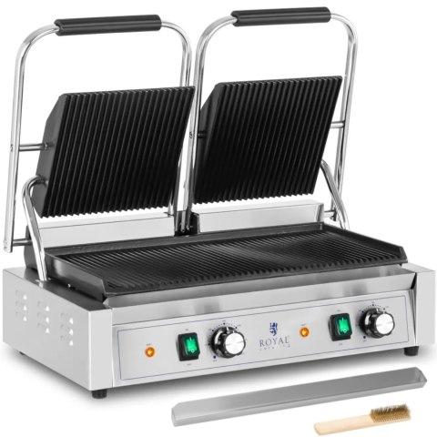 Grill kontaktowy podwójny dwustronny ryflowany 3600 W Grill kontaktowy podwójny dwustronny ryflowany 3600 W