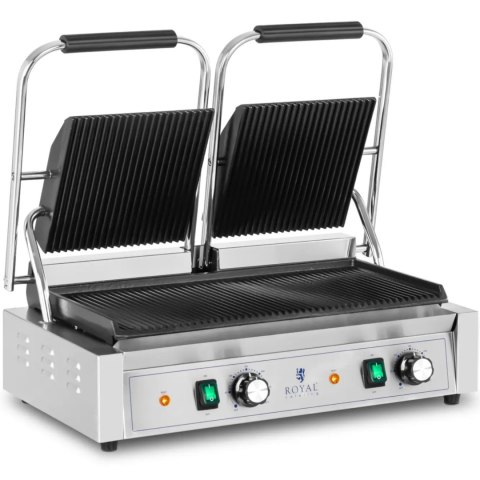 Grill kontaktowy podwójny dwustronny ryflowany 3600 W Grill kontaktowy podwójny dwustronny ryflowany 3600 W
