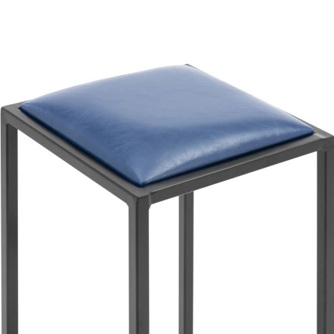 Stołek barowy hoker metalowy loft z tapicerką czarno niebieski - 2 szt. Stołek barowy hoker metalowy loft z tapicerką czarno niebieski - 2 szt.