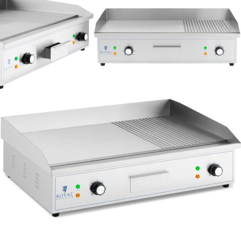 Grill elektryczny płyta grillowa gładka ryflowana 727 x 420 mm 4400 W Grill elektryczny płyta grillowa gładka ryflowana 727 x 420 mm 4400 W