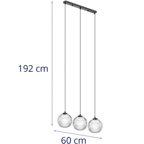 Lampa sufitowa nowoczesna 3 punktowa E27 - szklane kule Lampa sufitowa nowoczesna 3 punktowa E27 - szklane kule