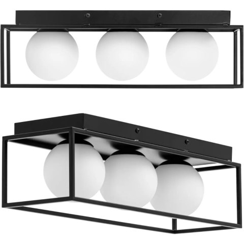 Lampa sufitowa nowoczesna 3 punktowa E9 - szklane kule w ramie Lampa sufitowa nowoczesna 3 punktowa E9 - szklane kule w ramie