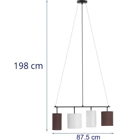Lampa sufitowa nowoczesna 4 punktowa E14 - biało brązowa Lampa sufitowa nowoczesna 4 punktowa E14 - biało brązowa