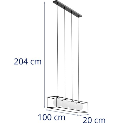 Lampa sufitowa nowoczesna 4 punktowa G9 - szklane kule w ramie Lampa sufitowa nowoczesna 4 punktowa G9 - szklane kule w ramie