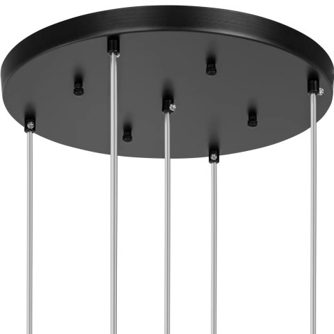 Lampa sufitowa wisząca 5 punktowa E27 - przydymione szkło Lampa sufitowa wisząca 5 punktowa E27 - przydymione szkło