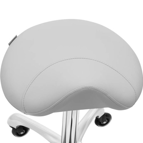 Taboret stołek hoker kosmetyczny siodłowy na kółkach do 150 kg YORK - jasnoszary Taboret stołek hoker kosmetyczny siodłowy na kółkach do 150 kg YORK - jasnoszary